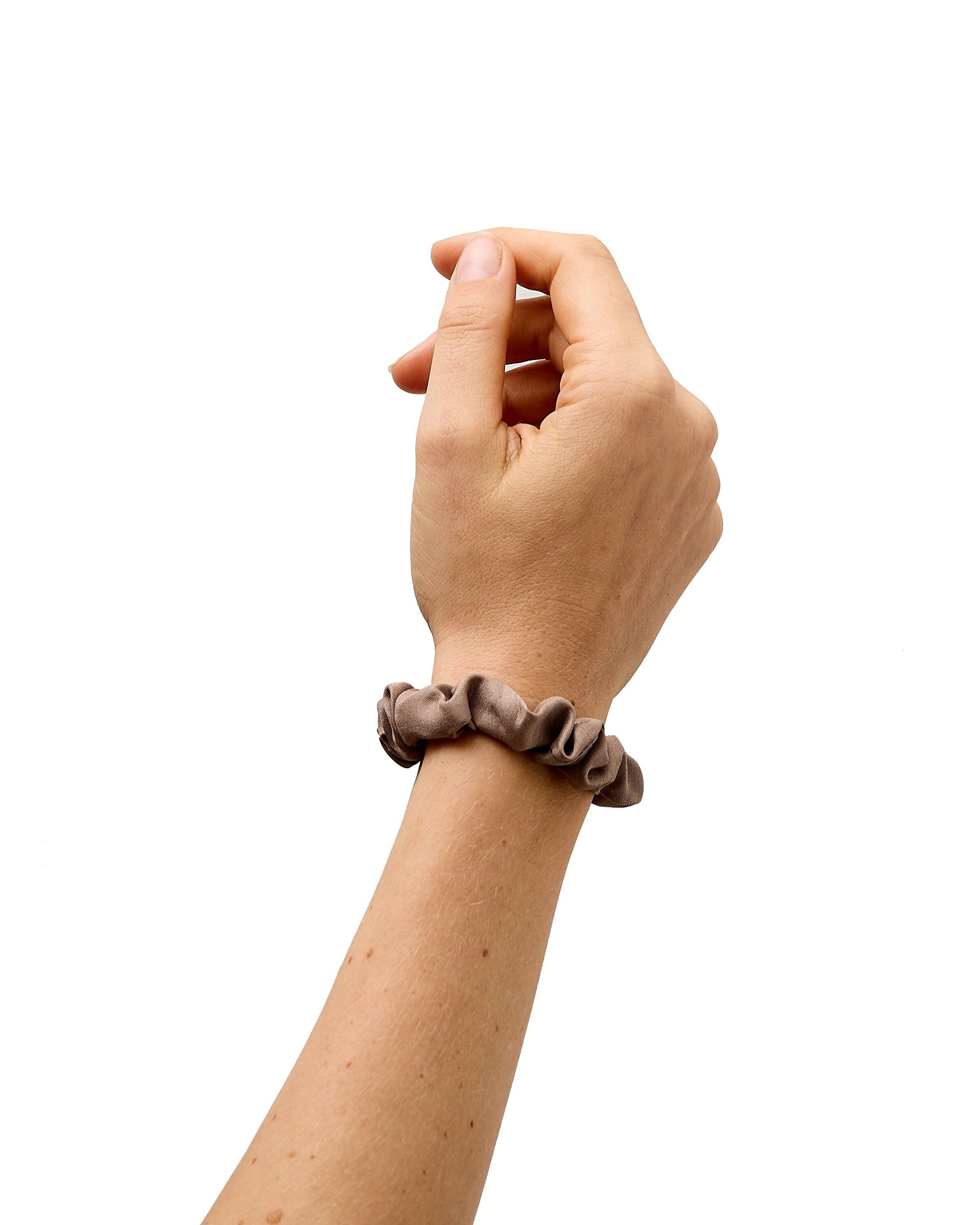 Satin Silk Scrunchies, Small, 5-Pack, Coffee
