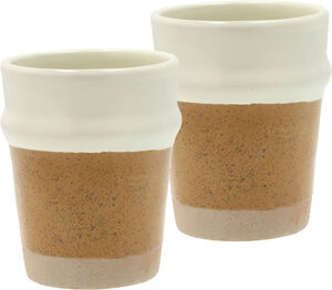 Krus Evig 0,35 liter 2 stk. Amber/Creme Porcelæn