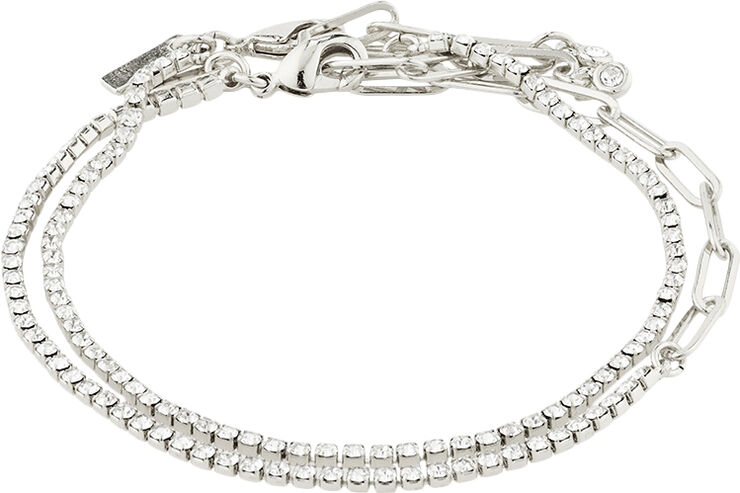 ROWAN crystal bracelet, 2-in-1, silver-plated