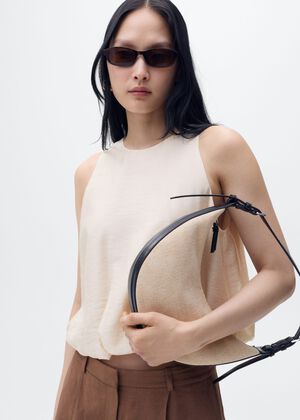 Lyocell blend top with puffed hem