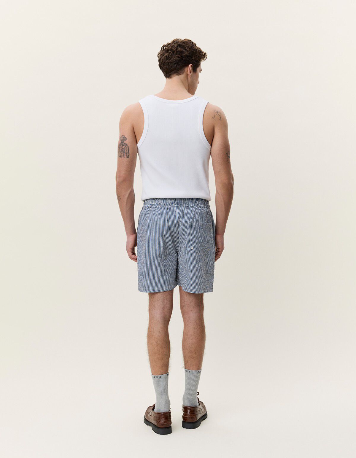 Stripe Seersucker Swim Shorts