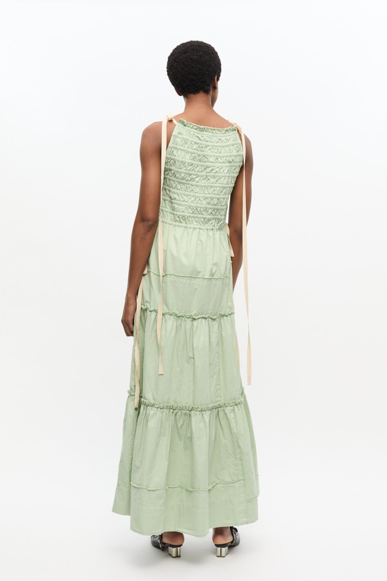 Patchwork Cotton Twill Maxi Smock S