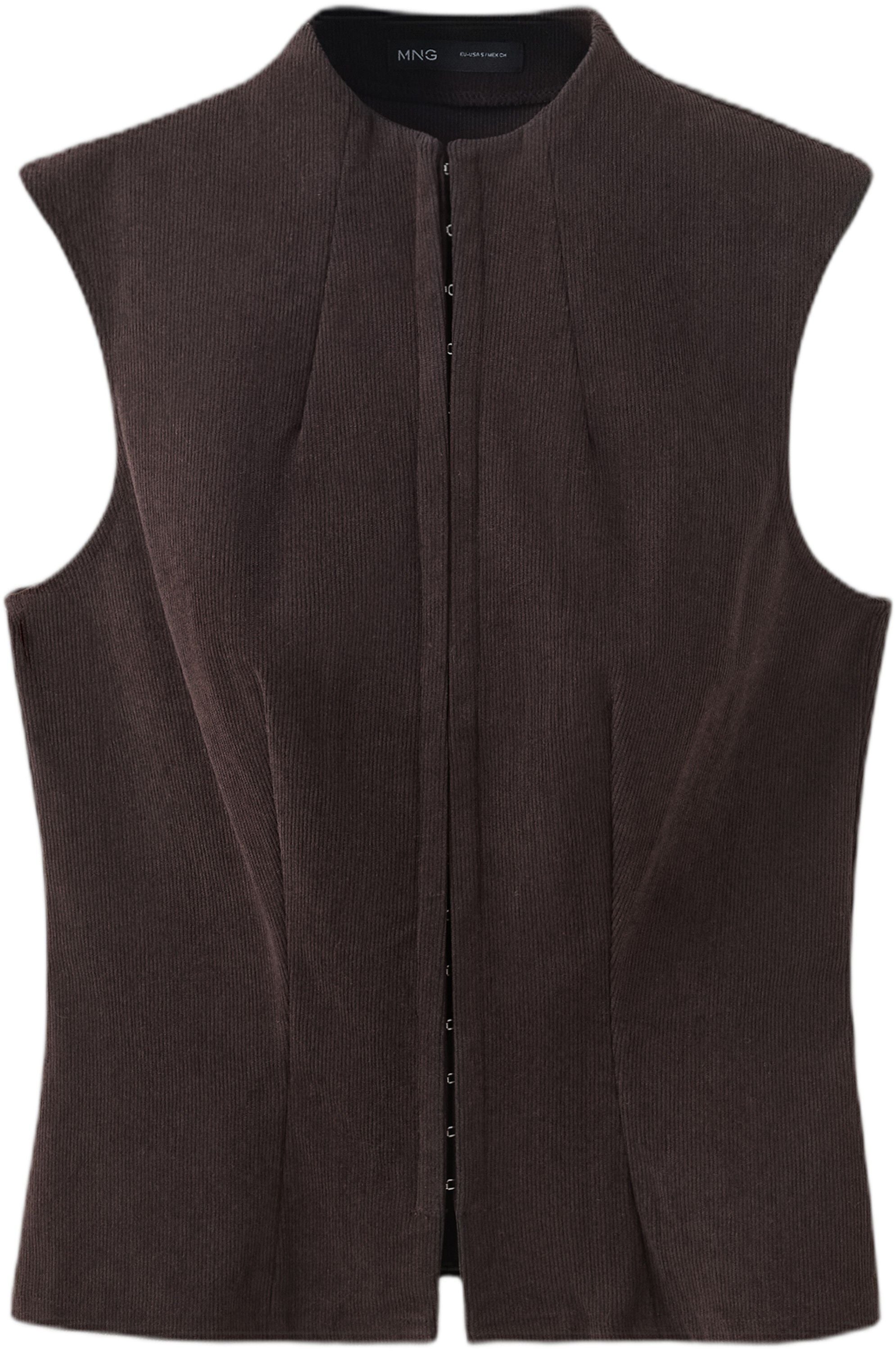 Tailored waistcoat with hook-and-ey