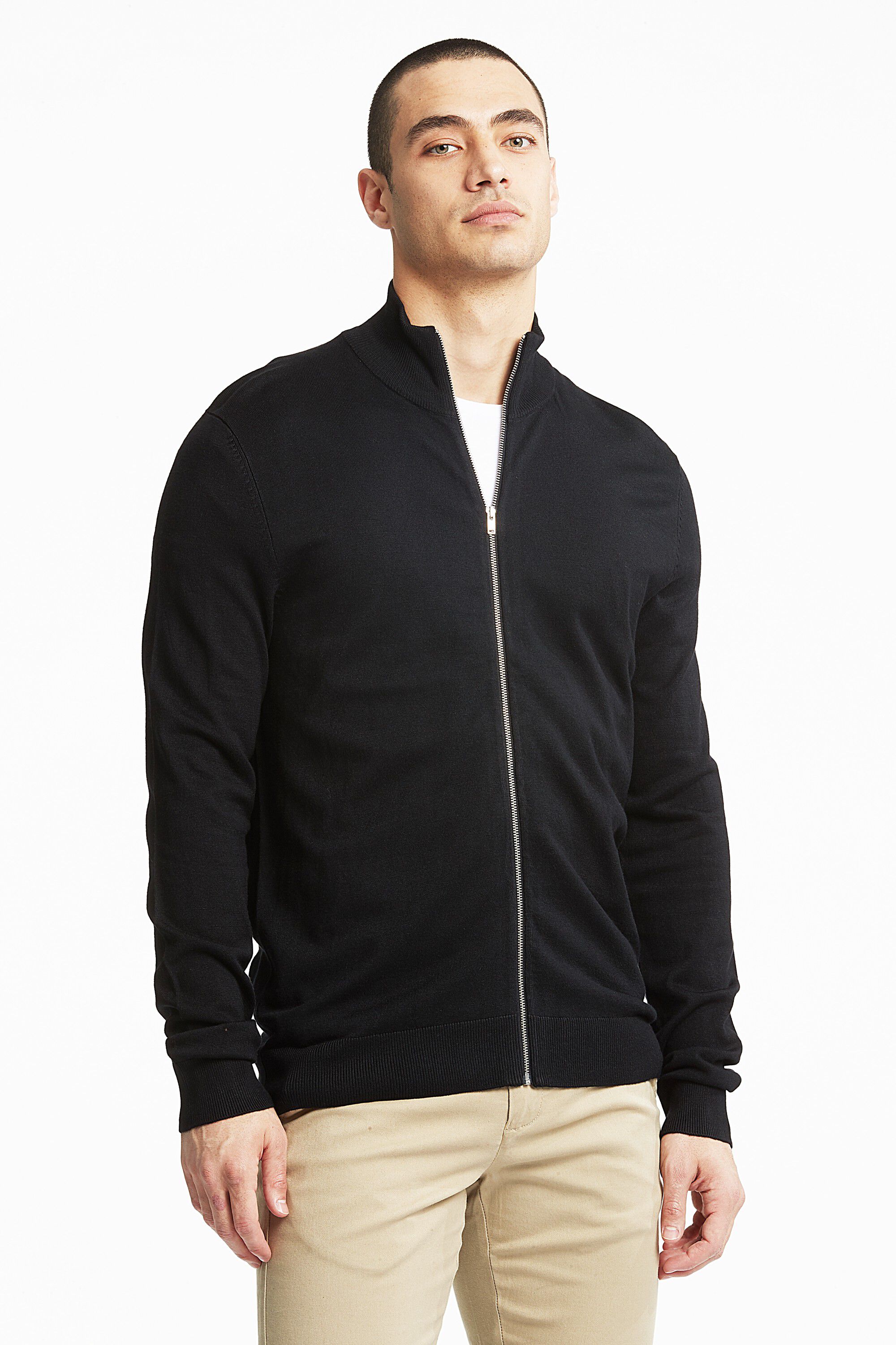 Ecovero L/S zip cardigan