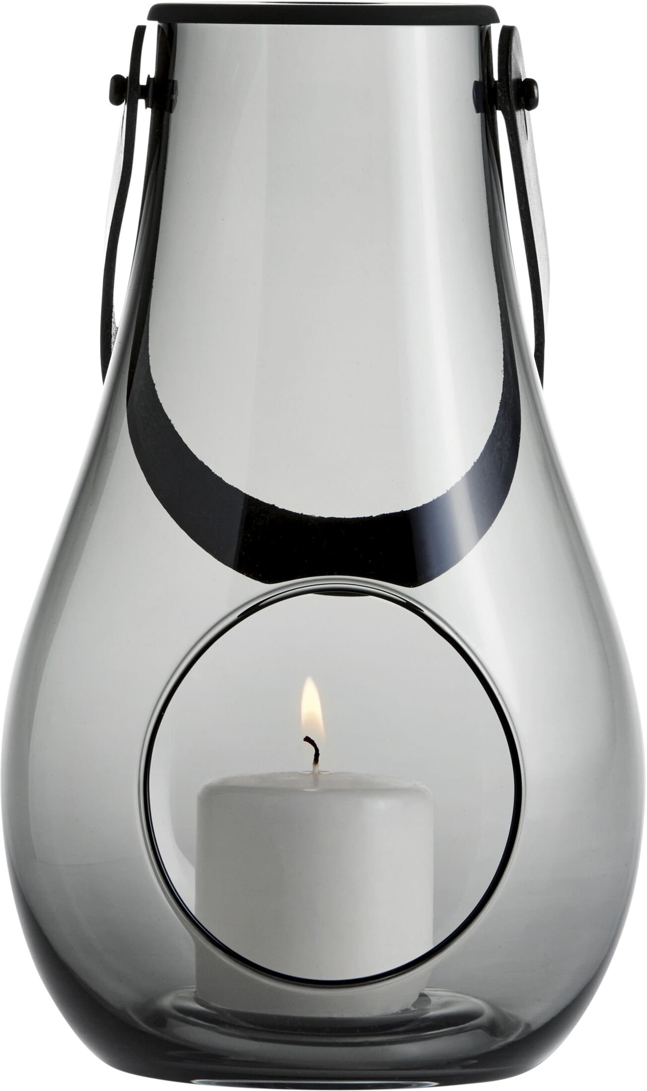 DWL Lanterne, smoke m. sort hank, H 25 cm