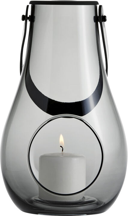 DWL Lanterne, smoke m. sort hank, H 25 cm