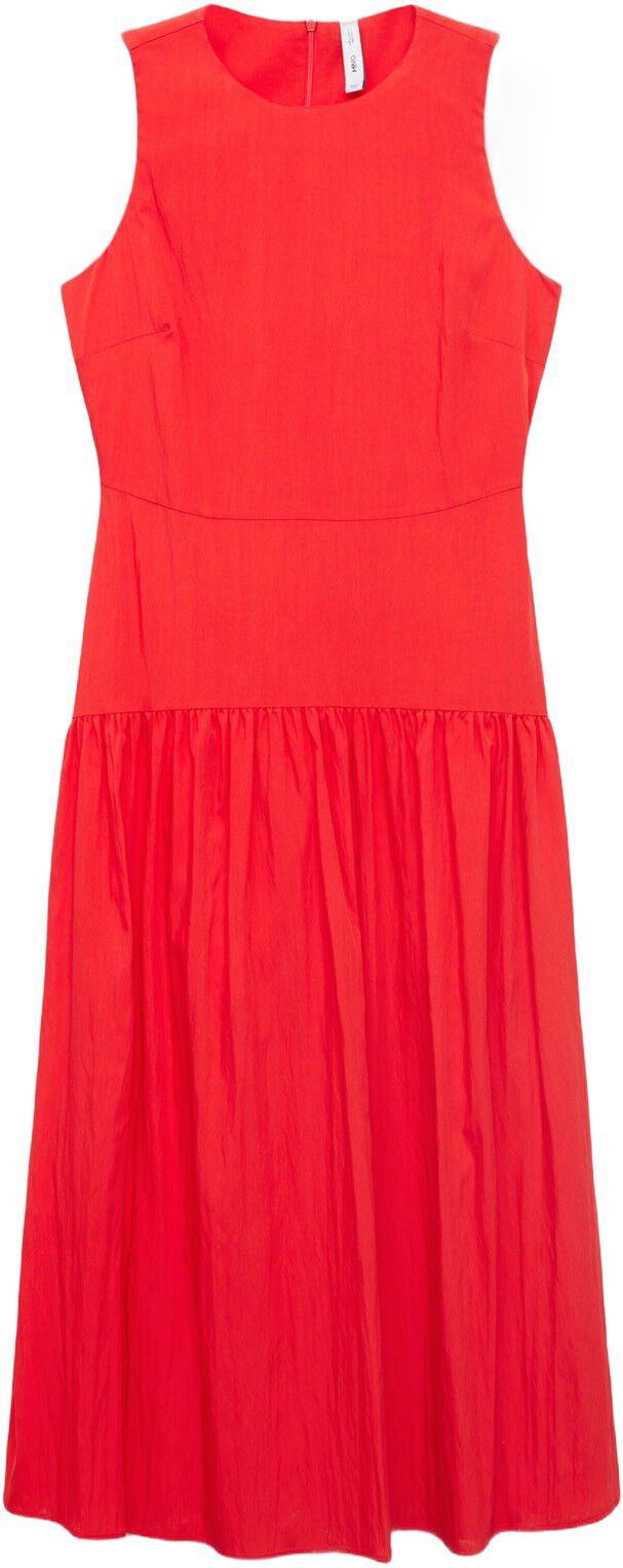 Long dress with gathered hem