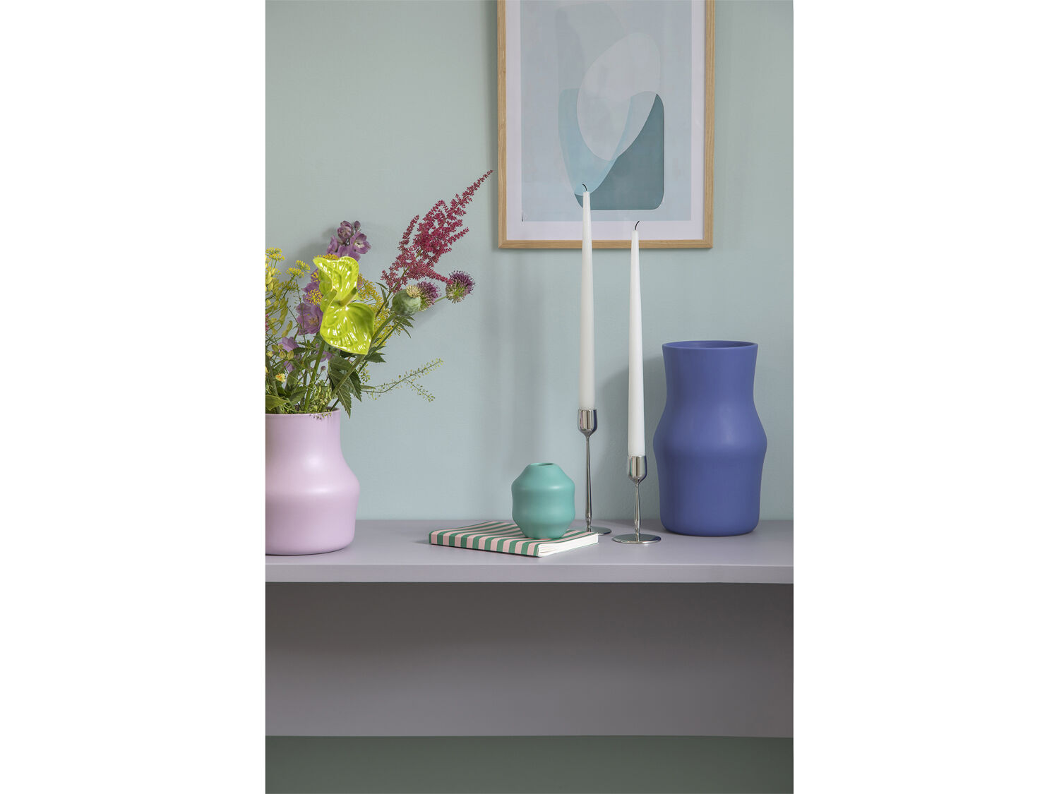 Vase Dorotea 17 x 28 cm Iris Blue Keramik