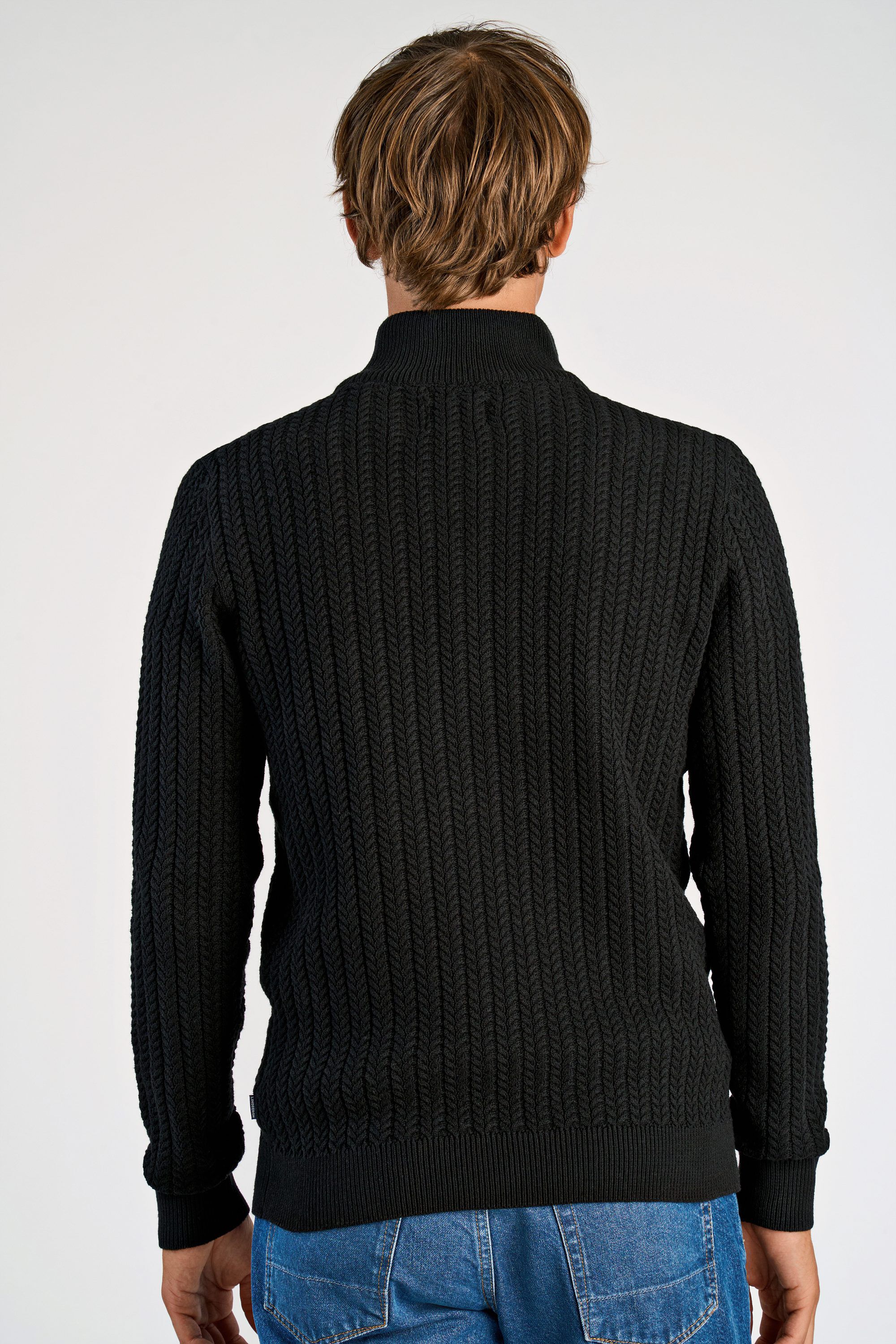 Recycle cabel knit half zip