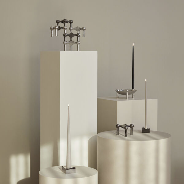 STOFF Nagel® 3-pak lysestage sort krom