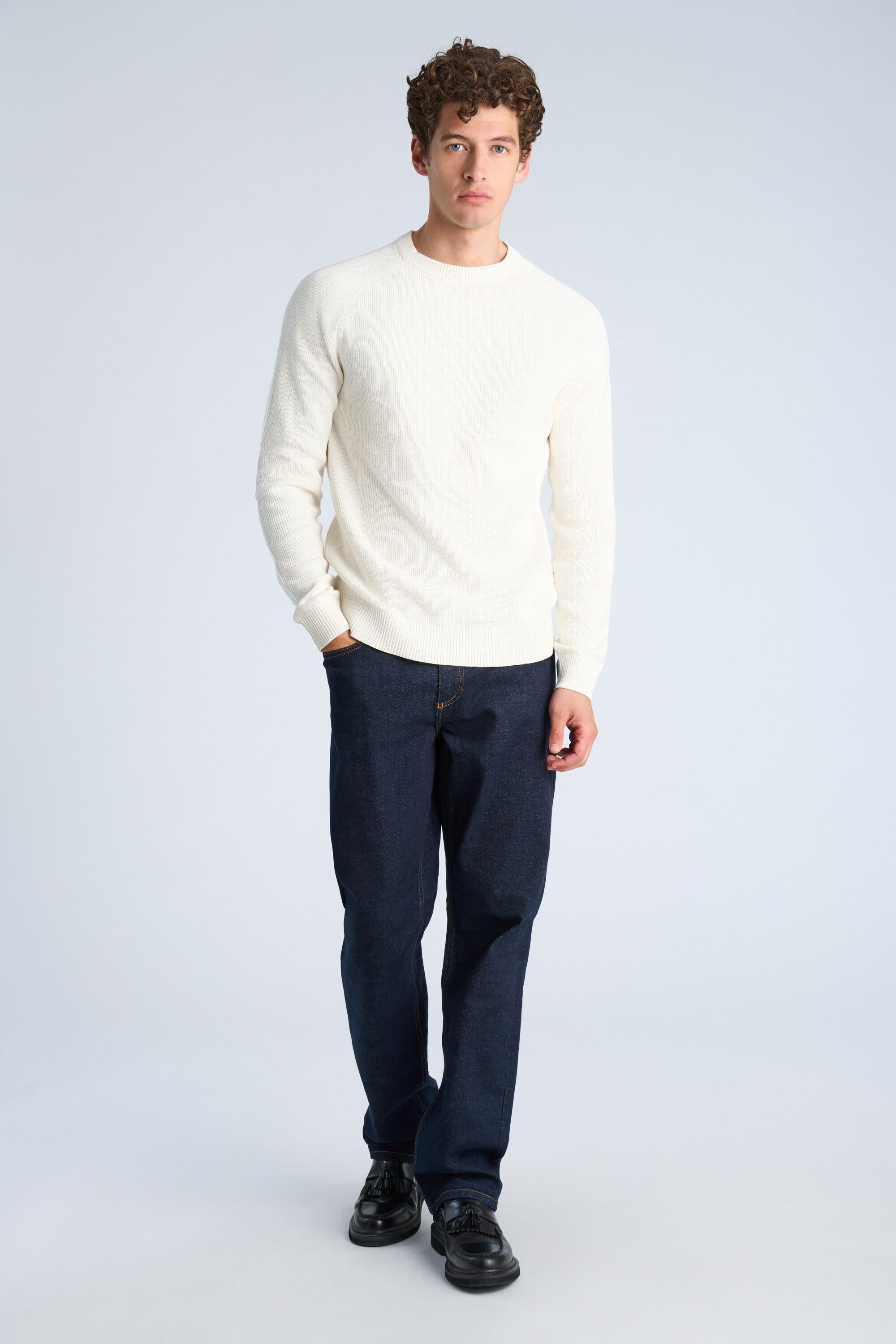 Ribbed L/S o-neck knit