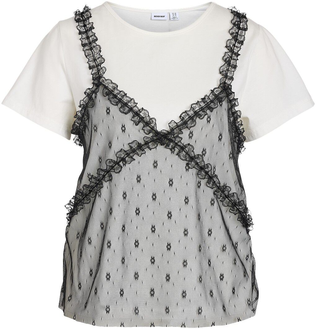 NMSYLVIA NATE FIT S/S LACE TSHIRT T