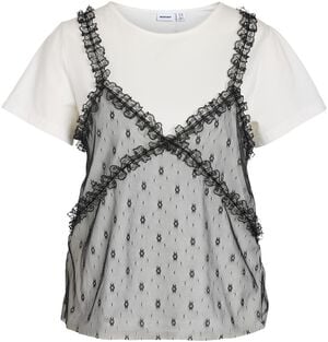 NMSYLVIA NATE FIT S/S LACE TSHIRT T