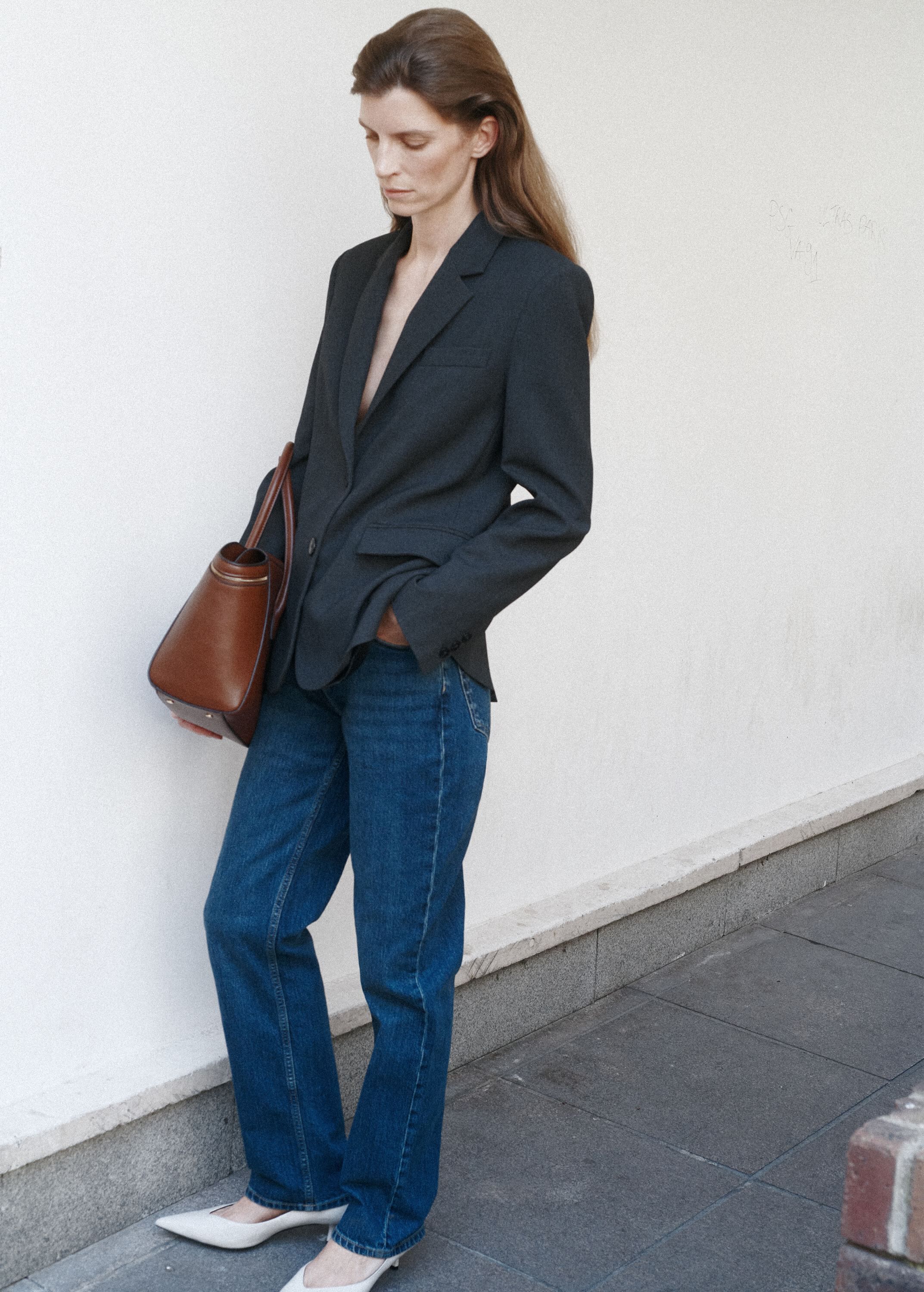 Straight-fit suit blazer