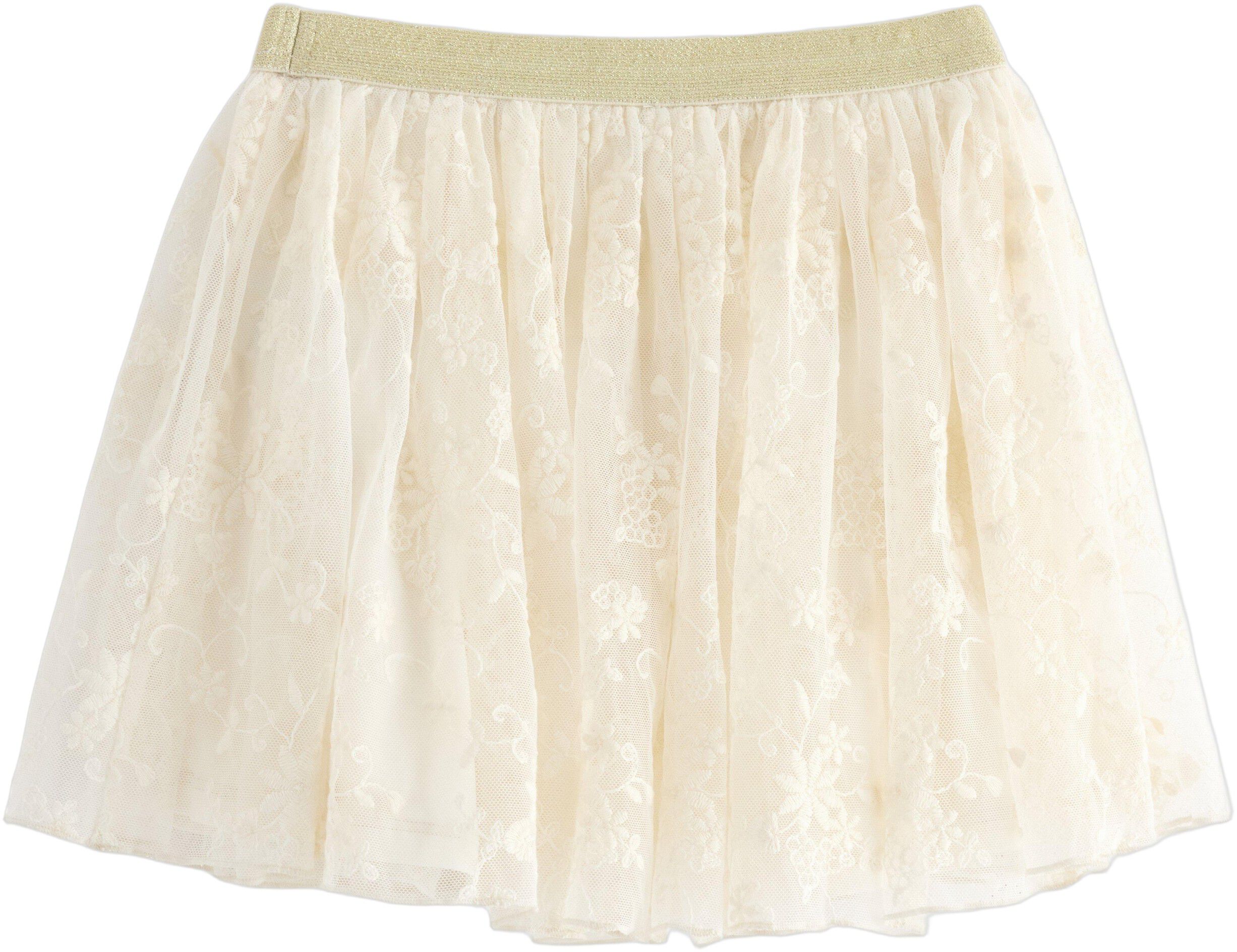 Jersey skirt with sheer lace and a
