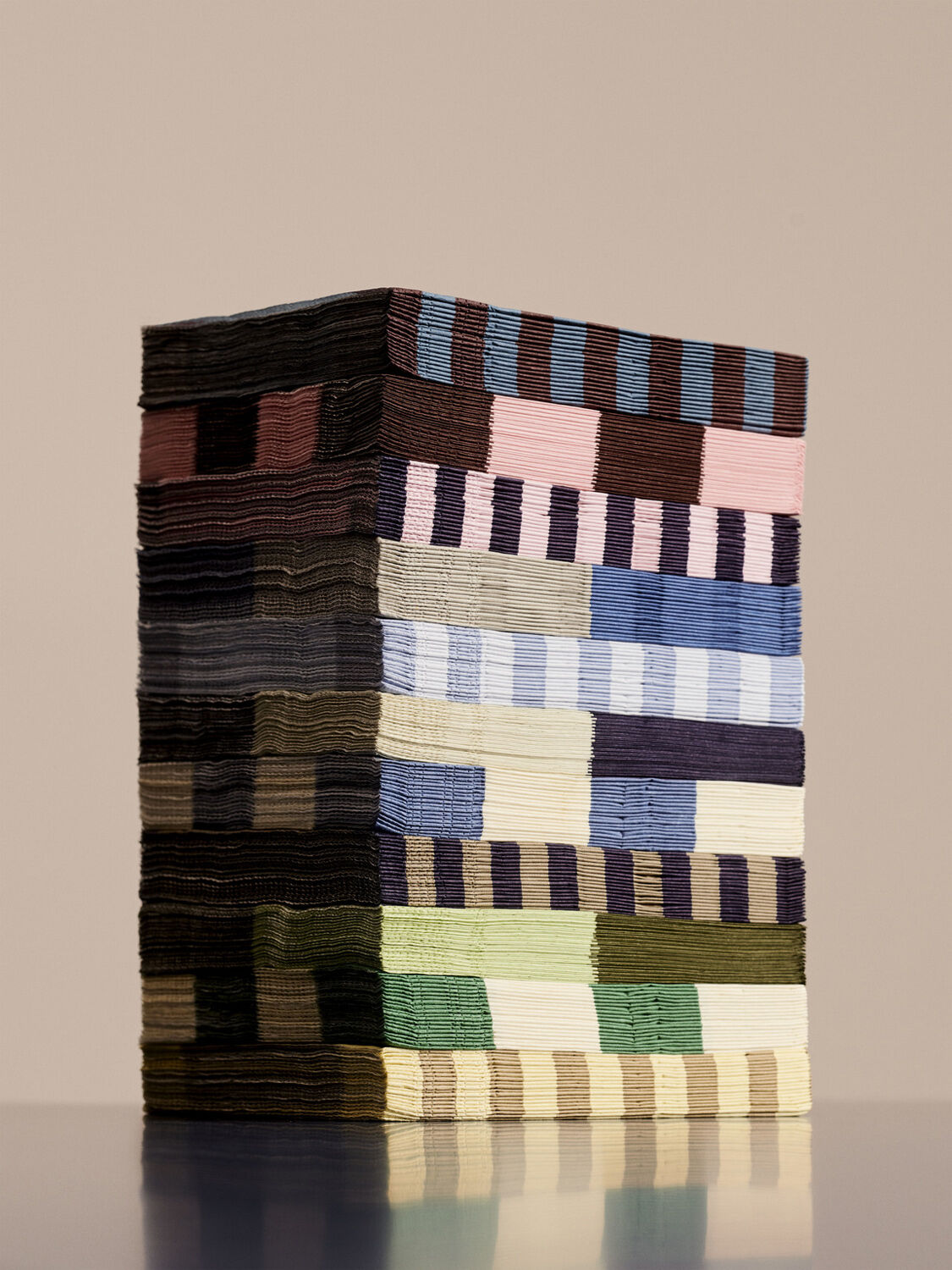 Pattern Napkins-Set of 20 Lunch-Cream and sand pillar stripe