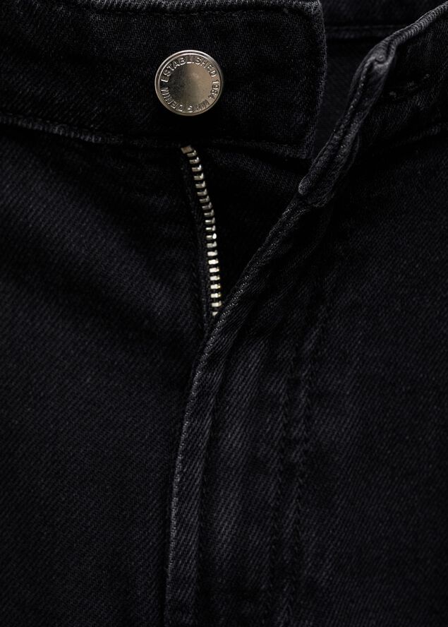 Pleated denim Bermuda shorts