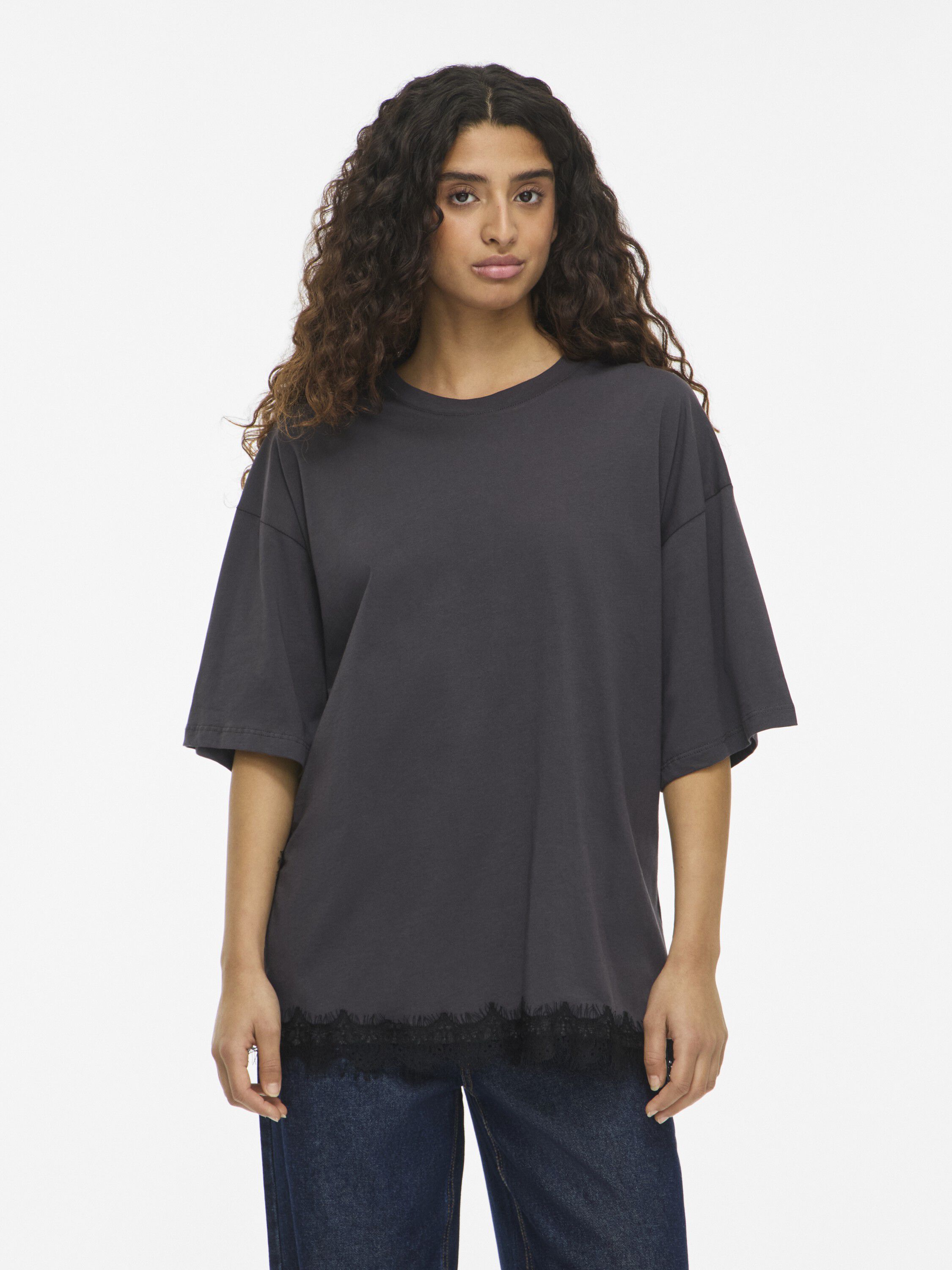 Nmeasy 2/4 Slit Lace T-Shirt Jrs