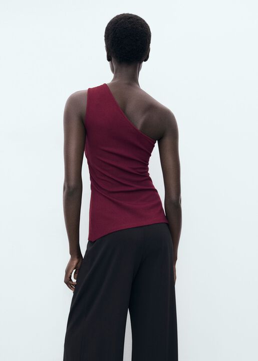 Asymmetrical draped top