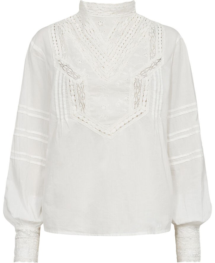 Cotton blouse with openwork details