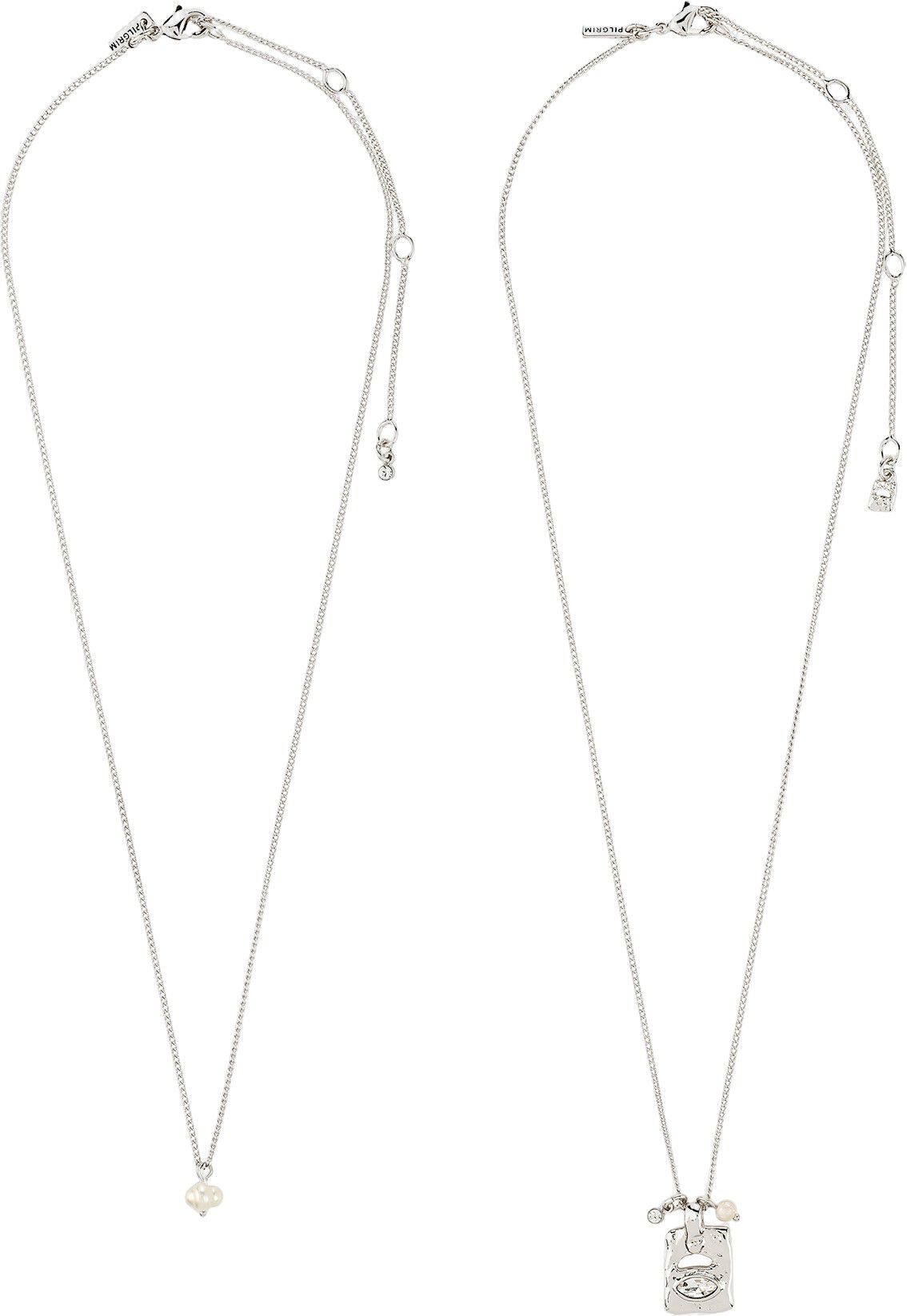 FIRE halsk&aelig;de 2-i-1 s&aelig;t, s&oslash;lvbelagt