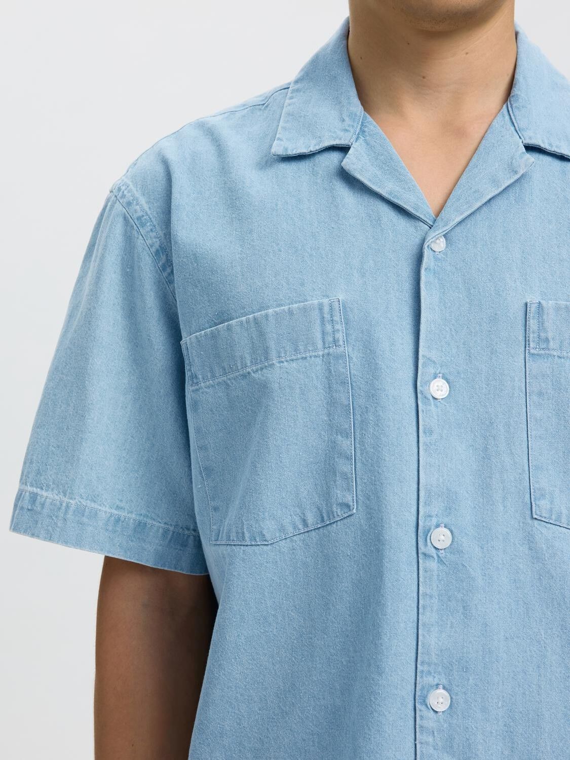 SLHRLXCARLO DENIM SS SHIRT RESORT
