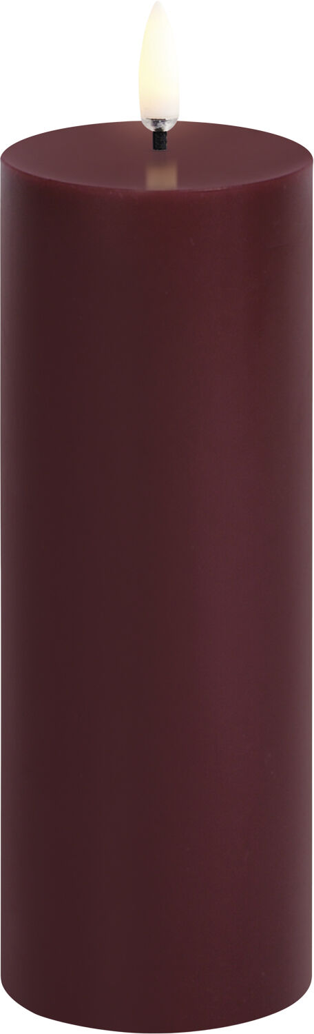 LED pillar candle, Wine red, Smooth, 5,8x15,2 cm