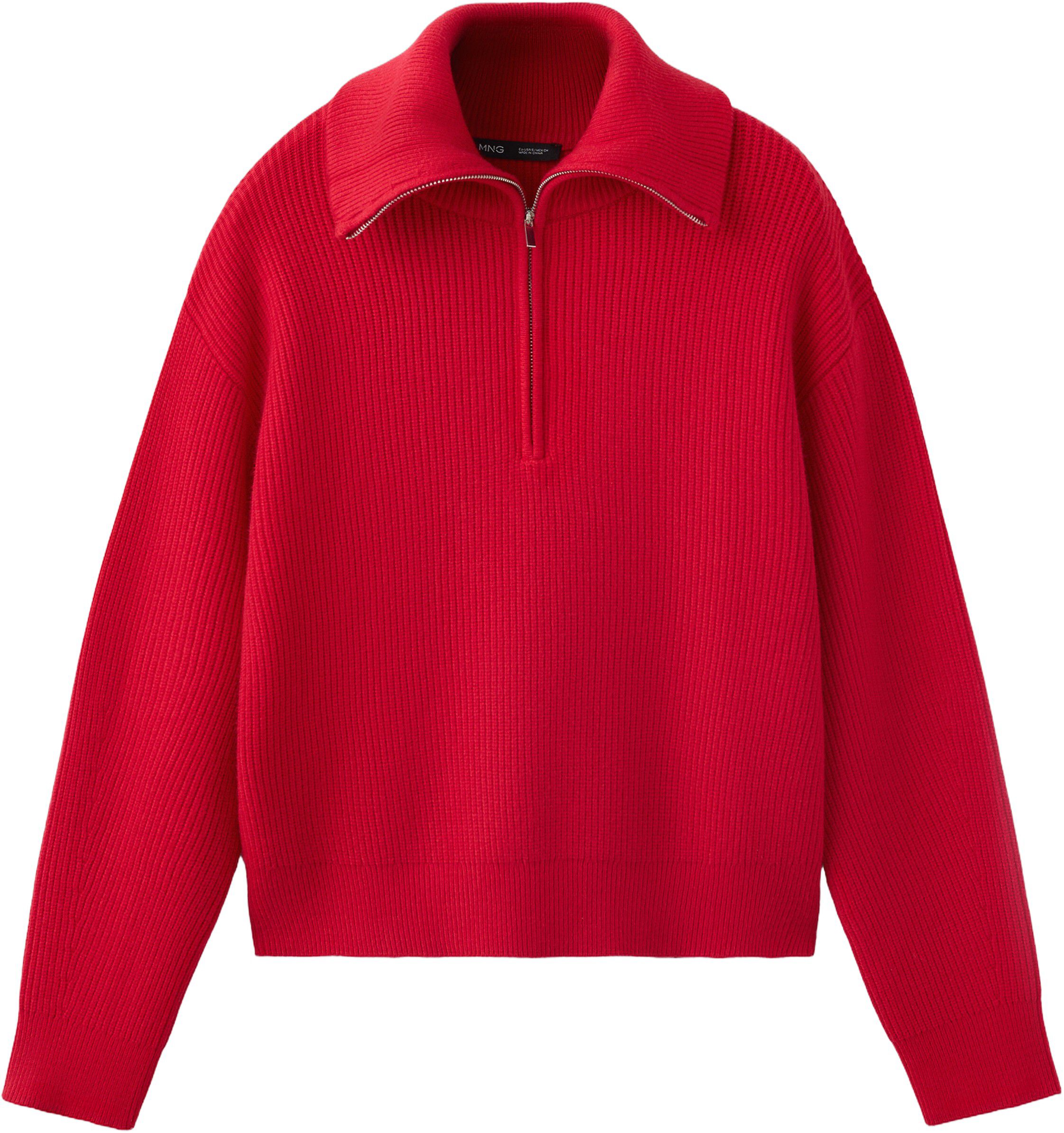 Sweater with contrasting zip collar