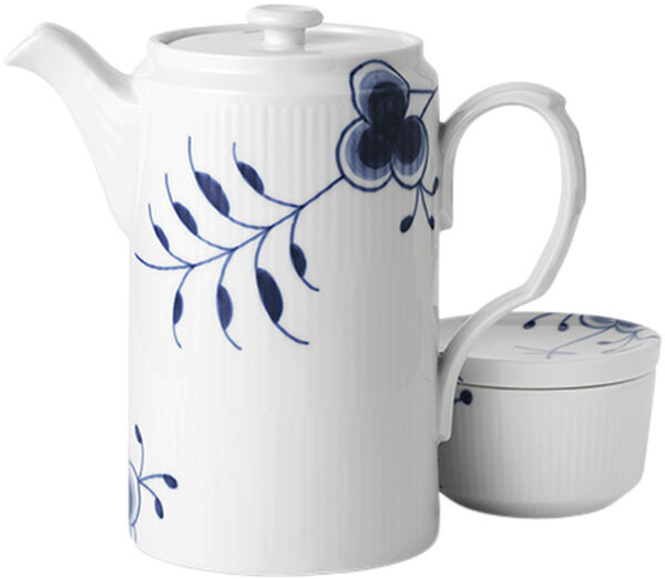 Blå Mega Riflet 1,1 l Kande med låg