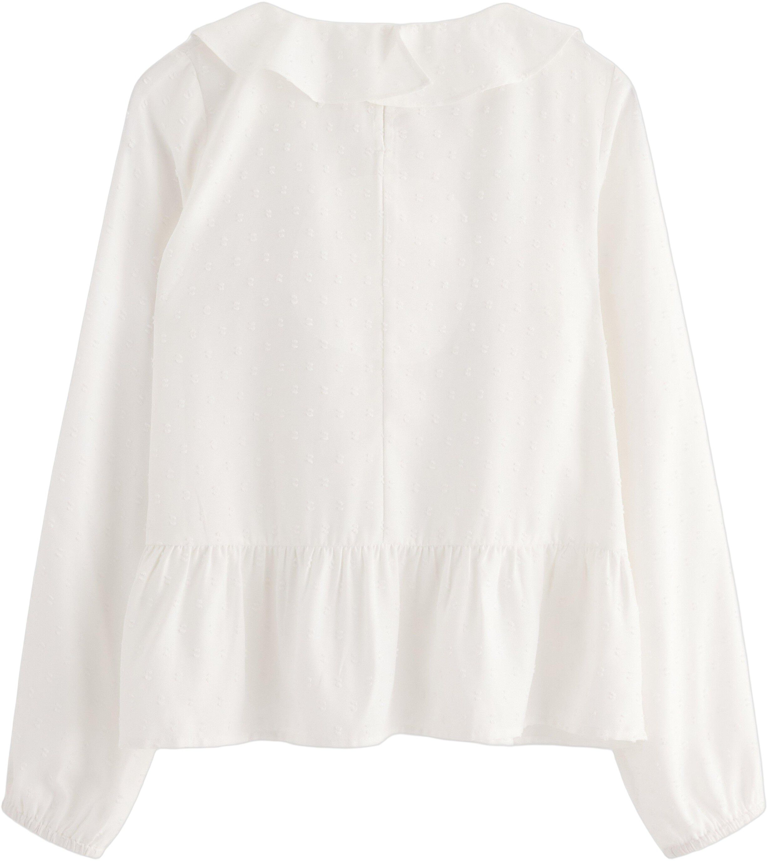 Blouse with flounce at front