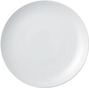 Hvid Riflet coupe 23 cm. tallerken