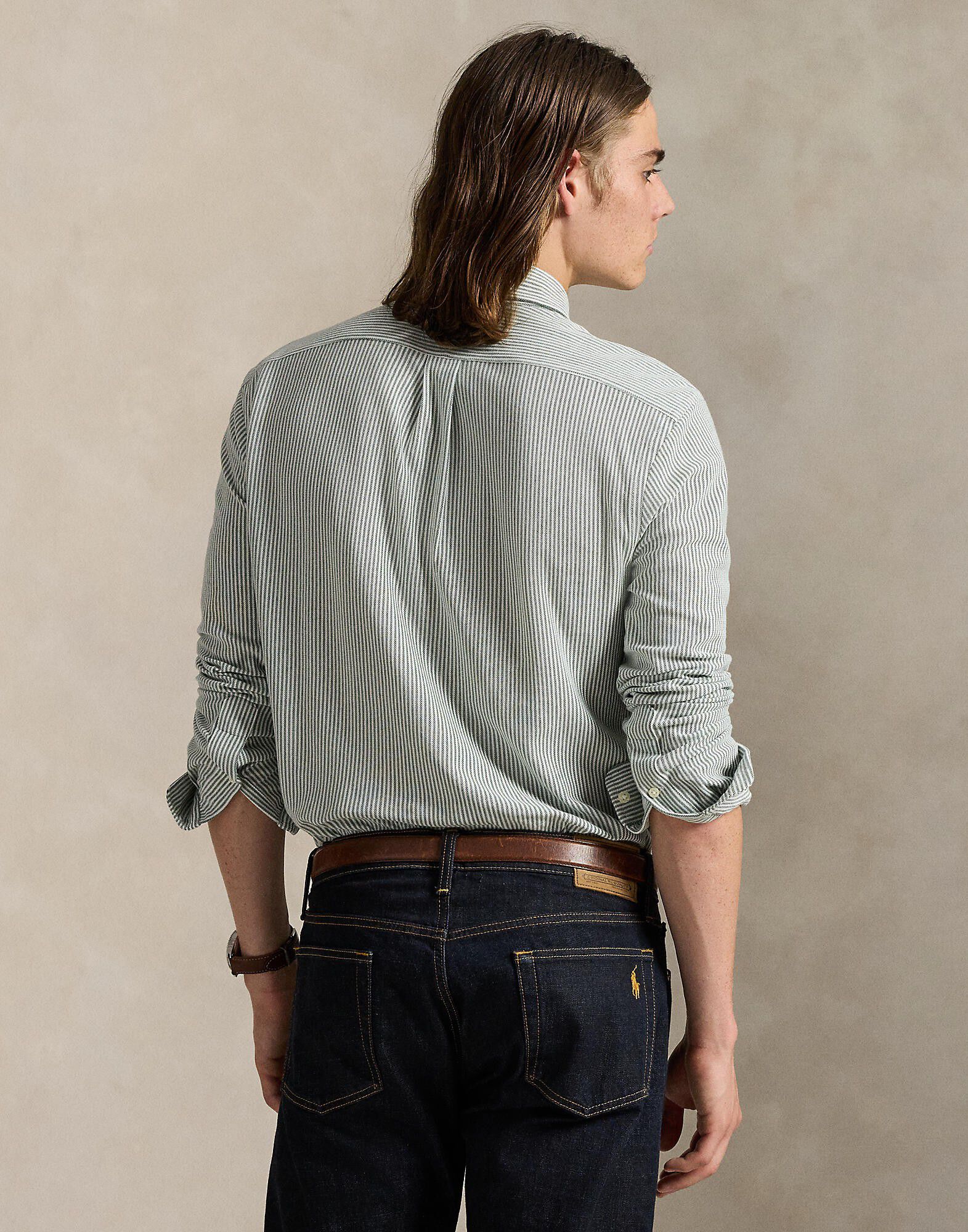 Striped Knit Oxford Shirt