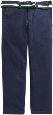 Belted Slim Fit Stretch Twill Pant