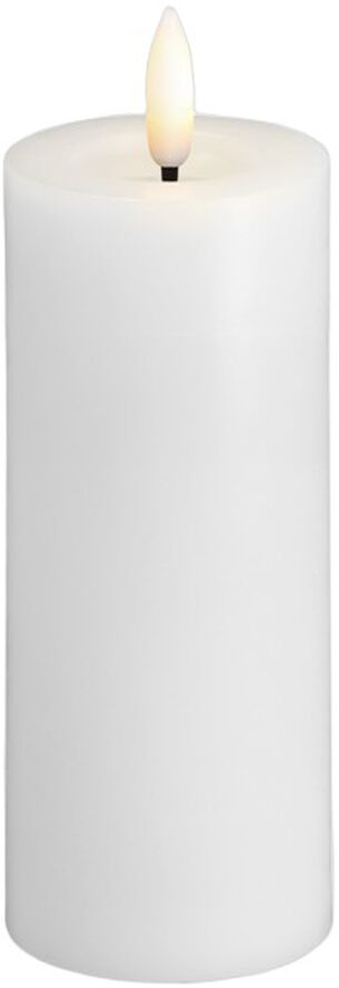 Moods & More - LED Pillar Candles, Silk, Melted, Classic whi