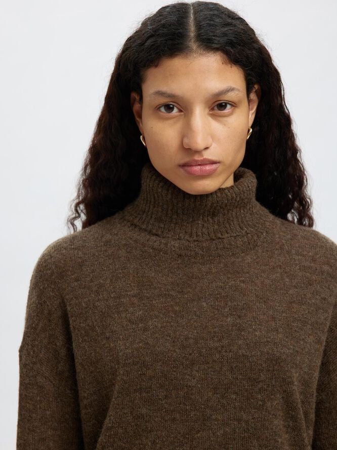 SLFLULU LS KNIT ROLL NECK NOOS