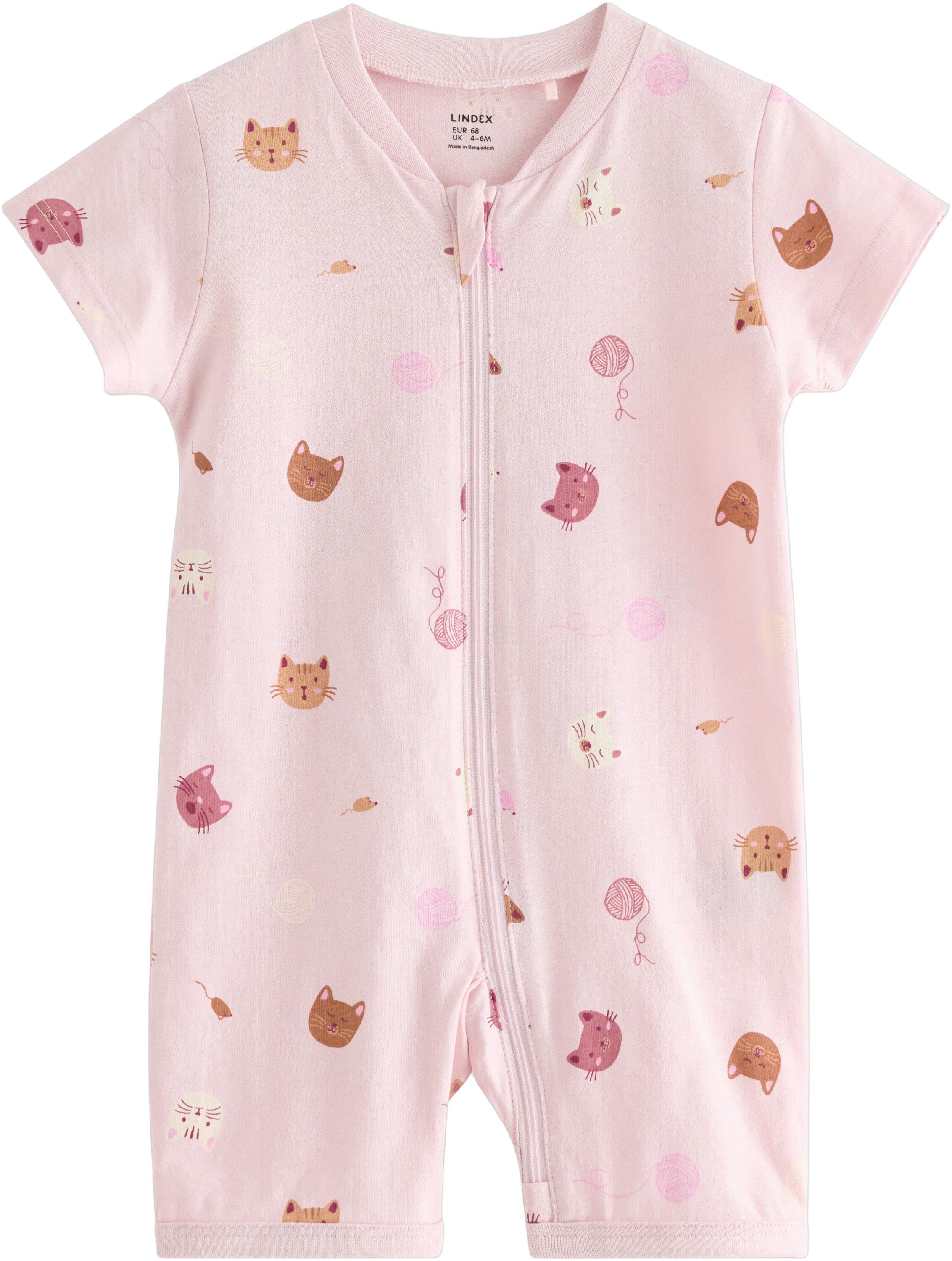Kortermet pyjamasdress med glidel&aring;s