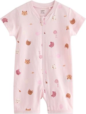 Kortermet pyjamasdress med glidel&aring;s