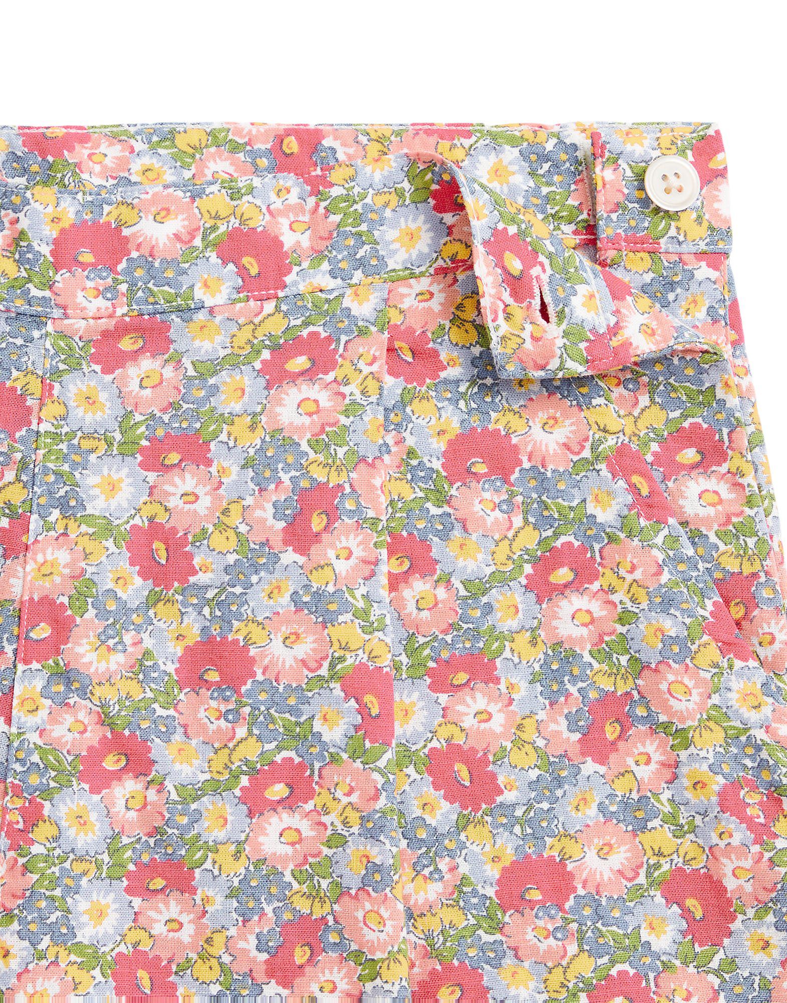 Cotton Linen Floral Bermuda Short