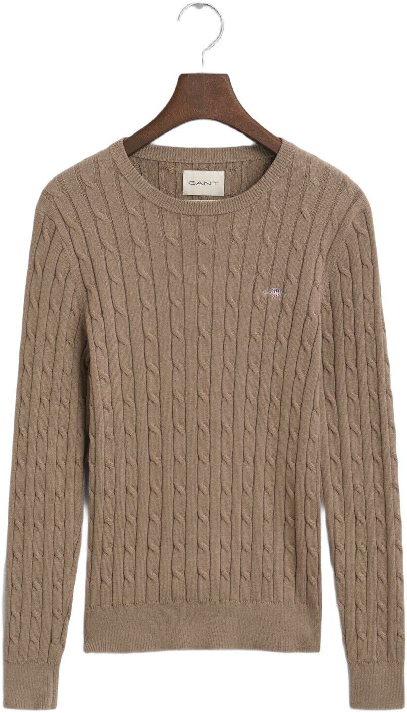 STRETCH COTTON CABLE C-NECK