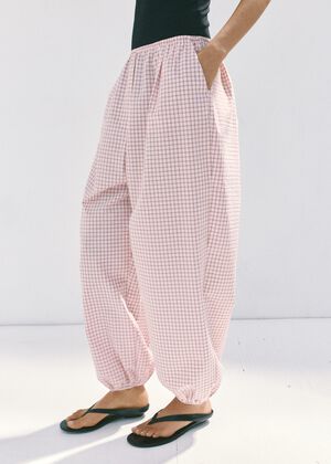 Checked slouchy trousers