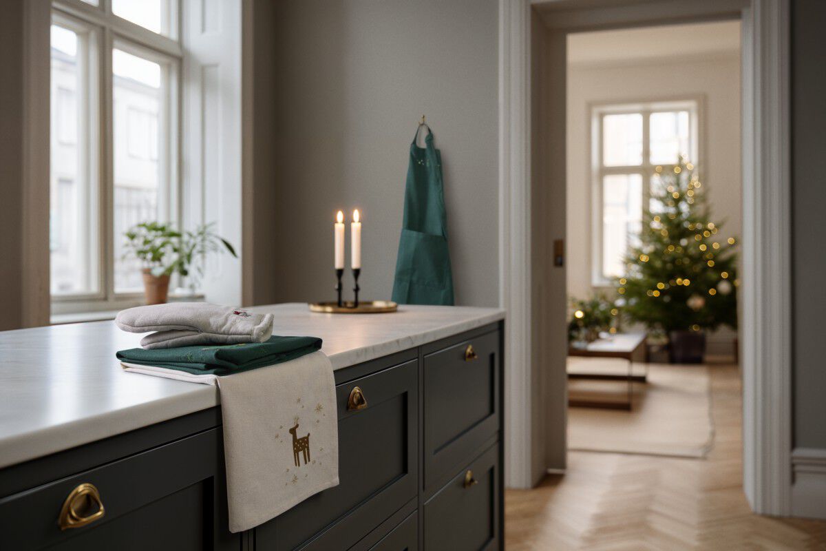 Christmas Fable Viskestykke 50x70 cm creme