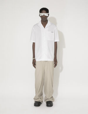 Logo Cotton Poplin Camp-Collar Shirt
