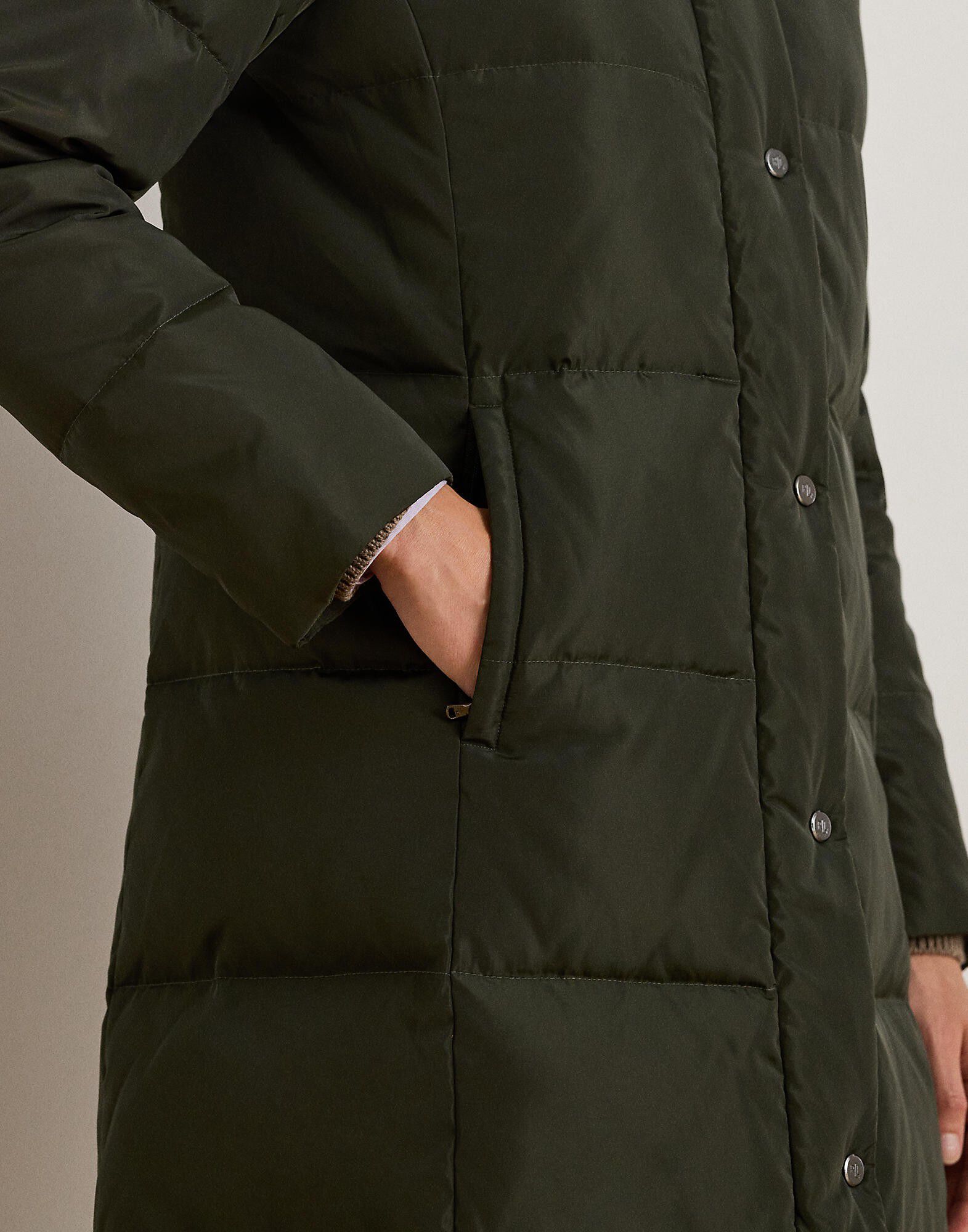Hooded Channel-Quilted Down Puffer Coat