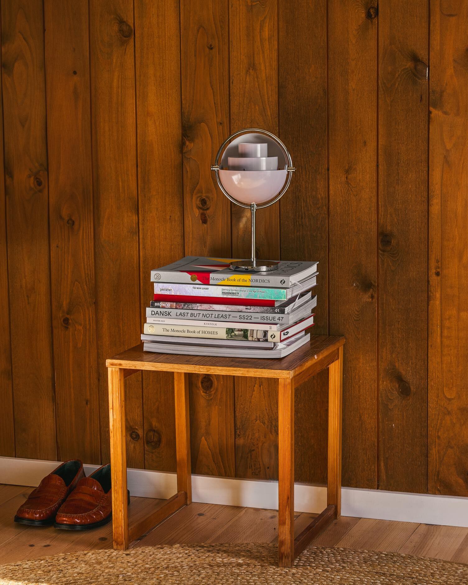 Multi-Lite Portable Lamp, EU Base: Chrome, Shade: Pale Lilac