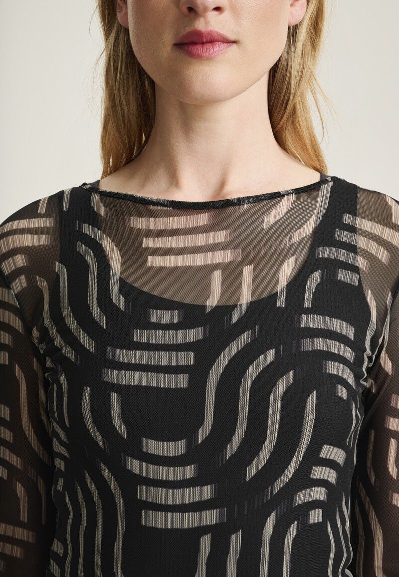 Wavy fukashi mesh t-shirt
