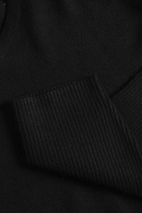 KNIT BLOUSE W RIB SL