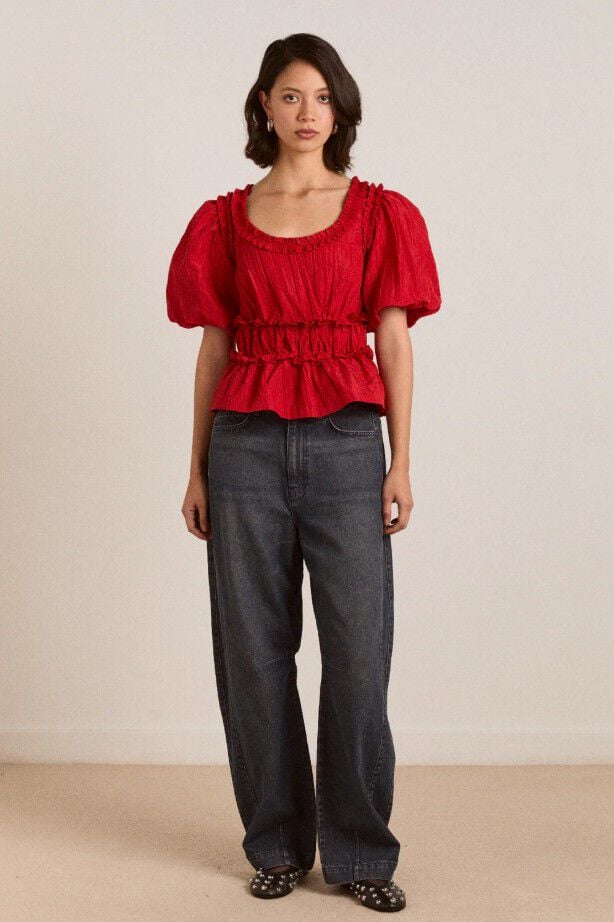 EVERLY RUFFLE BLOUSE