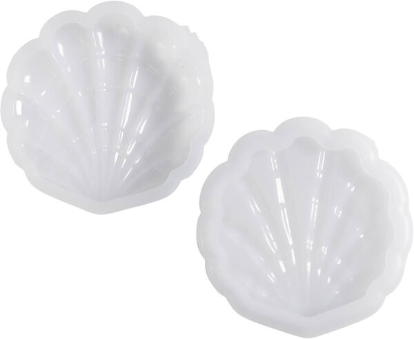 Silikoneform, Musling, H: 3 cm, L: 13,2 cm, B: 13,3 cm.