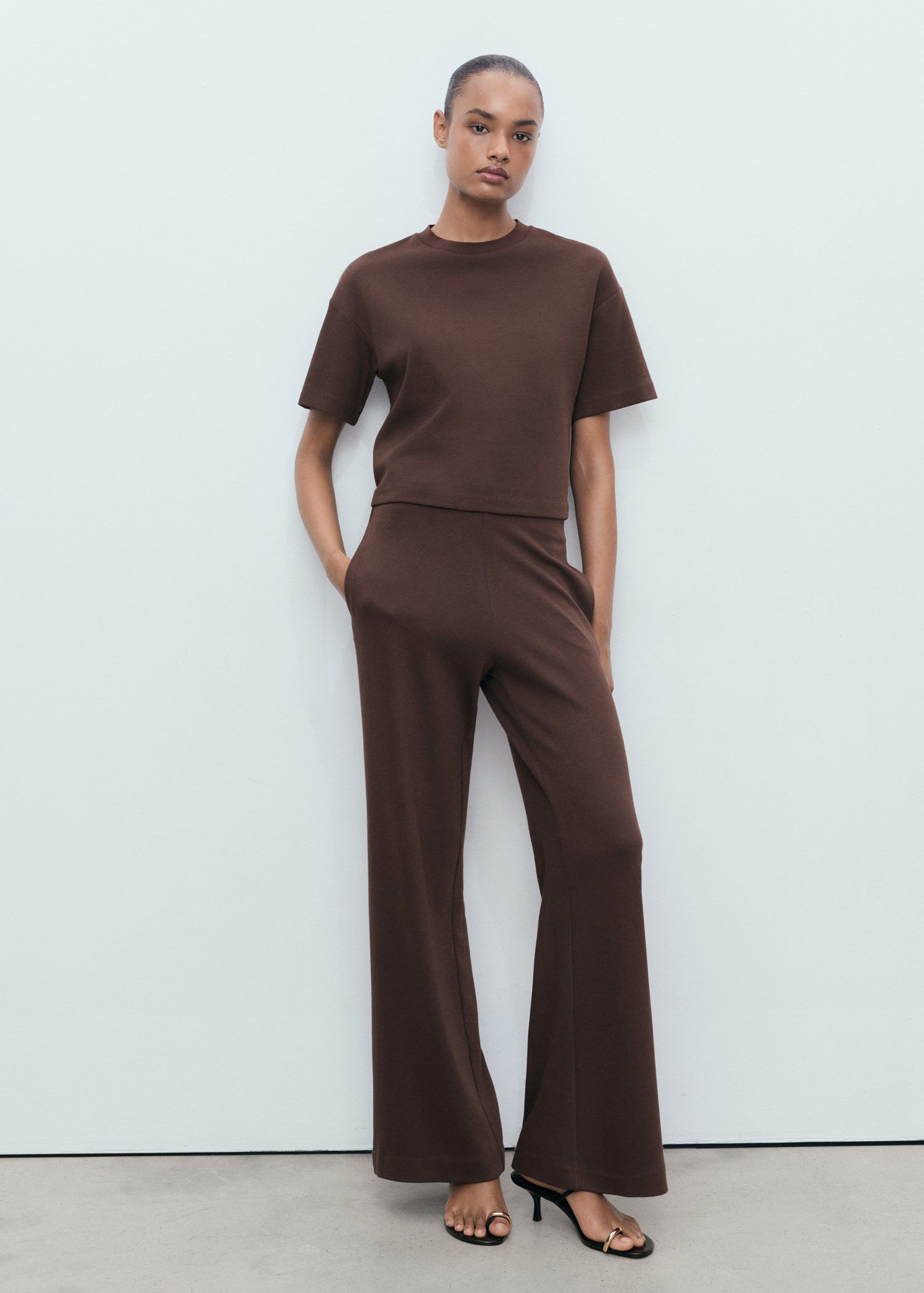 Straight-fit cotton trousers