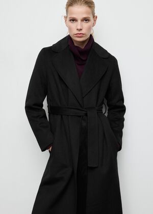 Handmade wool coat with belt